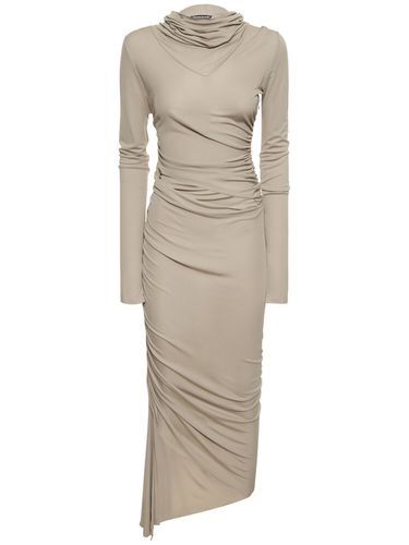 Robe Midi Asymétrique En Jersey Drapé - ANDREADAMO - Modalova