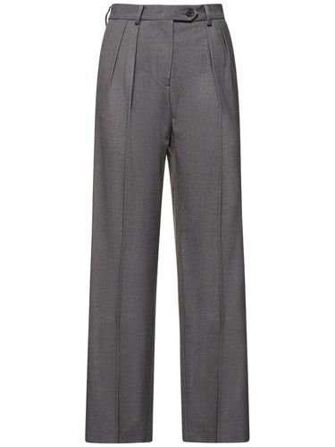 Pantalon Ample En Laine Mélangée À Plis - DUNST - Modalova