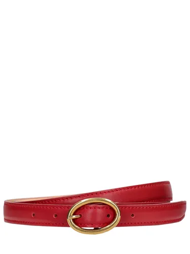 Ceinture En Cuir Sable X 2 Cm - ANNAGRETA - Modalova