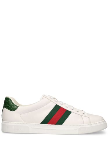 Sneakers En Cuir Détail Web Ace 30 Mm - GUCCI - Modalova