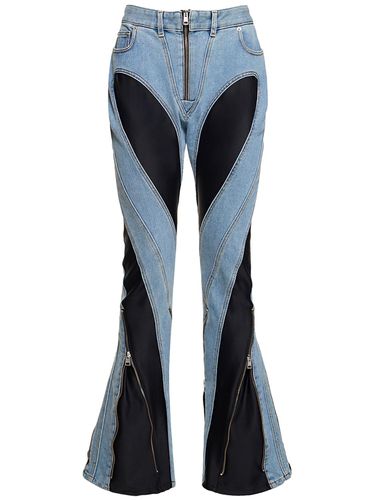 Jean Skinny Zippé En Denim Et Jersey Spiral - MUGLER - Modalova