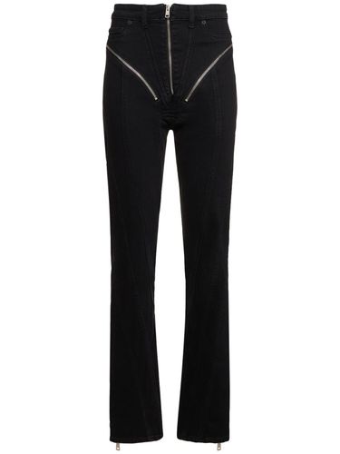 Jean Skinny Zippé En Denim Stretch Taille Haute - MUGLER - Modalova