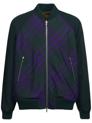 Veste Bomber En Laine Mélangée À Carreaux - BURBERRY - Modalova