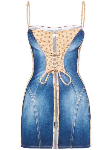 Robe Corset Courte En Denim - DSQUARED2 - Modalova