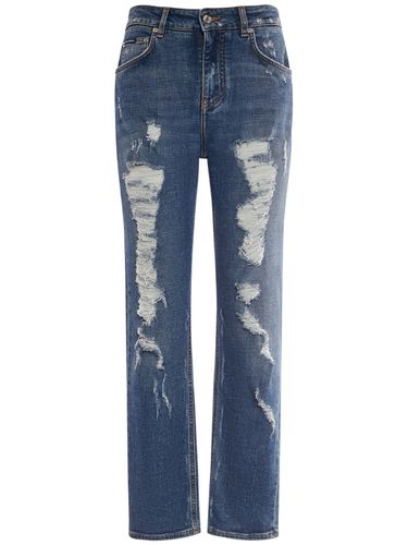 Jean Droit En Denim Usé - DOLCE & GABBANA - Modalova