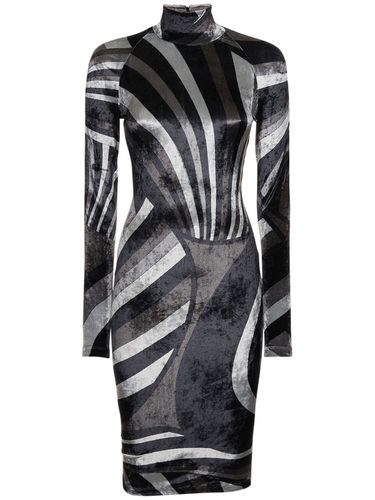 Robe Courte En Jersey De Velours Imprimé Col En T - PUCCI - Modalova