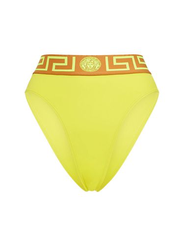 Bas De Bikini Taille Haute En Lycra Greca - VERSACE - Modalova