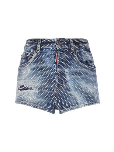 Short Taille Haute En Denim Embelli - DSQUARED2 - Modalova