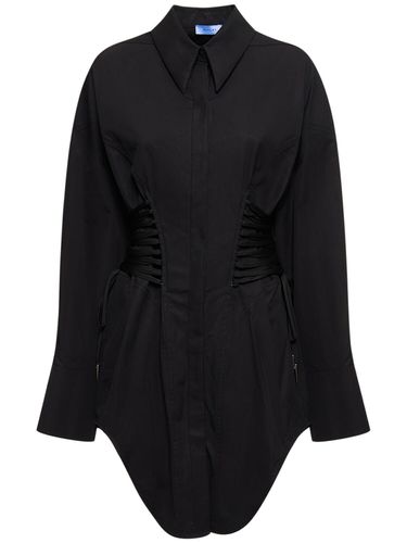 Robe-chemise Courte En Popeline De Coton - MUGLER - Modalova