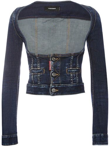 Veste Corset Courte En Denim - DSQUARED2 - Modalova