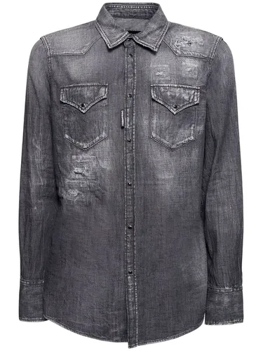 Chemise Western En Denim - DSQUARED2 - Modalova