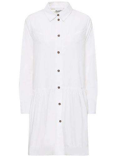 Mini-robe Chemise En Popeline De Coton - GANNI - Modalova