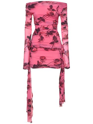 Robe Courte En Jersey Drapé Imprimé - BLUMARINE - Modalova