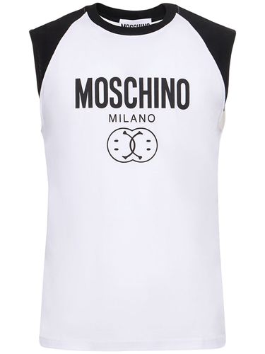 Débardeur En Jersey De Coton Imprimé Logo - MOSCHINO - Modalova