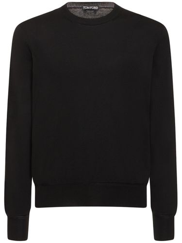 Pull-over En Coton Ultra-fin À Col Ras-du-cou - TOM FORD - Modalova