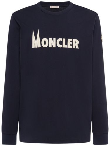 Sweat-shirt En Jersey De Coton À Col Rond - MONCLER - Modalova