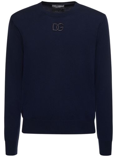 Pull-over En Laine À Logo Brodé - DOLCE & GABBANA - Modalova