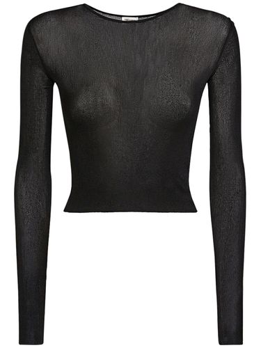 Crop Top En Viscose Fine - SAINT LAURENT - Modalova