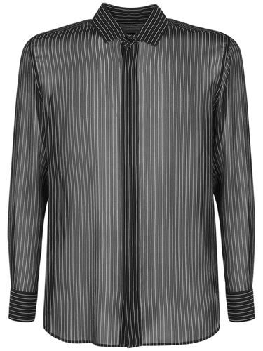 Chemise En Georgette De Soie À Fines Rayures - SAINT LAURENT - Modalova