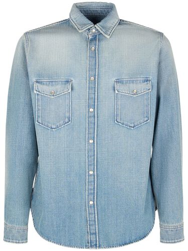 Chemise Oversize En Denim De Coton - SAINT LAURENT - Modalova