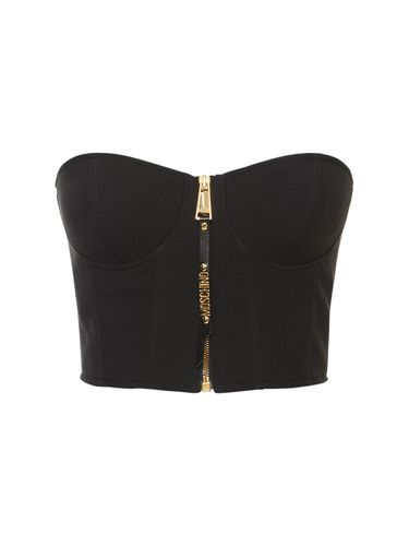 Crop Top Bustier En Satin Envers De Viscose - MOSCHINO - Modalova