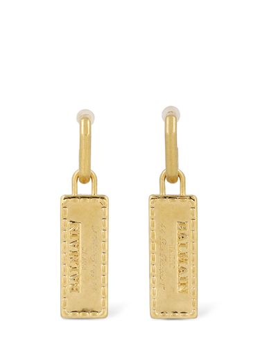 Boucles D’oreilles En Laiton Signature Tubular - BALMAIN - Modalova