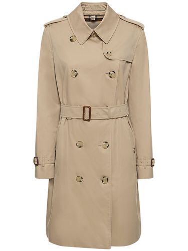 Trench-coat Mi-long En Toile Kensington - BURBERRY - Modalova