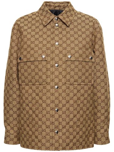 Chemise En Toile De Coton Mélangé Gg - GUCCI - Modalova