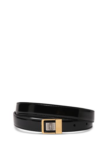 Ceinture En Cuir Brossé Boucle La 66 3 Cm - SAINT LAURENT - Modalova