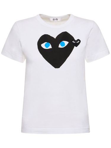 T-shirt En Coton À Imprimé Coeur - COMME DES GARÇONS PLAY - Modalova