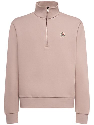 Sweat Zippé En Coton À Col Roulé - MONCLER - Modalova