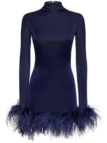 Robe Courte En Jersey Et Plumes Luna - 16ARLINGTON - Modalova