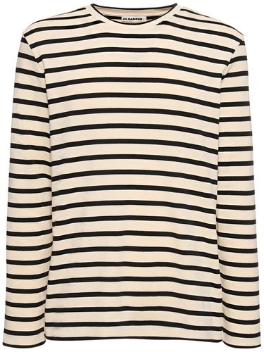 T-shirt En Jersey De Coton Côtelé - JIL SANDER - Modalova