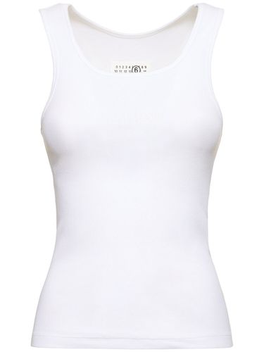 Débardeur En Coton Stretch Côtelé - MM6 MAISON MARGIELA - Modalova