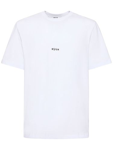 T-shirt En Jersey De Coton À Logo - MSGM - Modalova