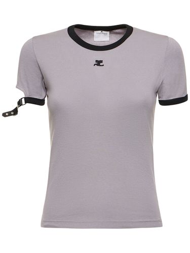 T-shirt En Coton Avec Boucle - COURREGES - Modalova