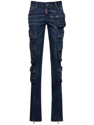 Jean Cargo Droit En Denim Taille Basse - DSQUARED2 - Modalova