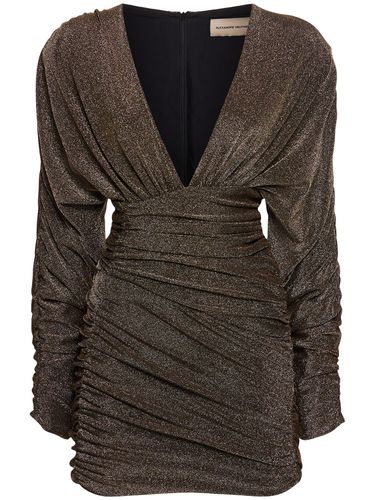 Robe Courte En Jersey De Lurex Drapé - ALEXANDRE VAUTHIER - Modalova