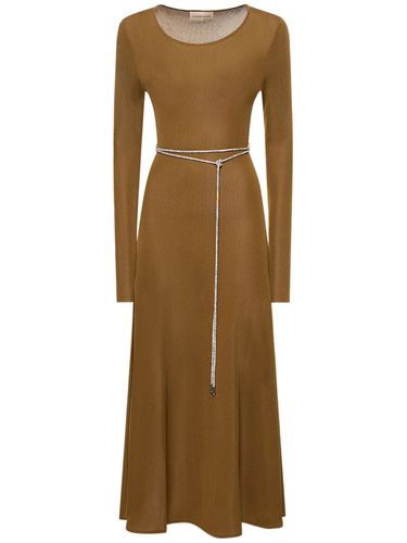 Robe En Maille De Viscose Avec Ceinture Embellie - ALEXANDRE VAUTHIER - Modalova