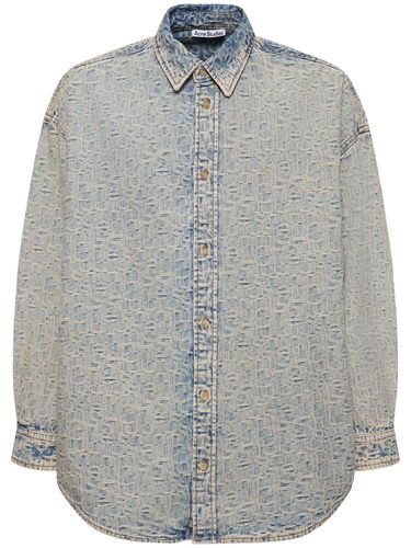 Chemise En Denim De Coton À Monogramme Setar - ACNE STUDIOS - Modalova