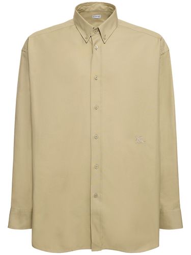 Chemise Manches Longues En Coton À Logo - BURBERRY - Modalova