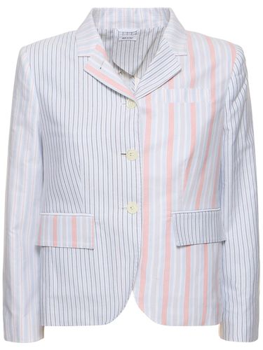 Veste En Coton Oxford À Rayures - THOM BROWNE - Modalova