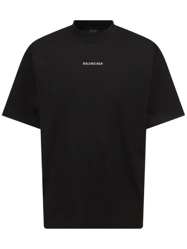 T-shirt En Coton À Logo Réfléchissant - BALENCIAGA - Modalova