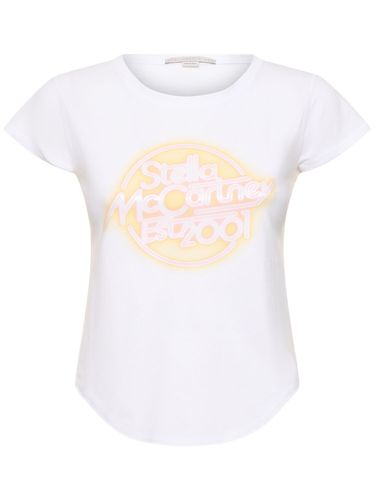 T-shirt Manches Courtes En Jersey De Coton À Logo - STELLA MCCARTNEY - Modalova