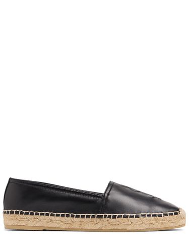 Espadrilles En Cuir Embossé Logo 10 Mm - SAINT LAURENT - Modalova