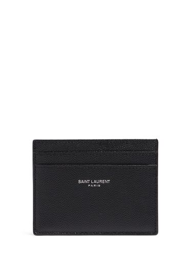 Porte-cartes En Cuir Grainé - SAINT LAURENT - Modalova