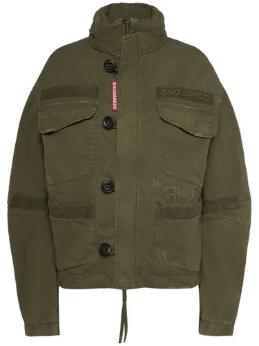 Veste Bomber Militaire En Sergé Teint - DSQUARED2 - Modalova