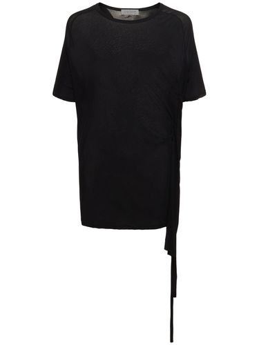 T-shirt En Coton Avec Cordons - YOHJI YAMAMOTO - Modalova