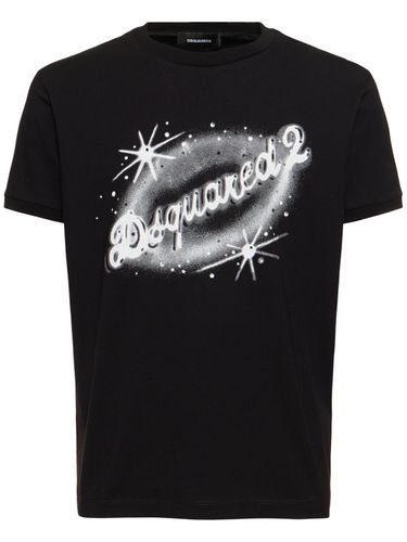 T-shirt En Jersey De Coton À Imprimé Logo - DSQUARED2 - Modalova