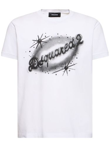 T-shirt En Jersey De Coton À Imprimé Logo - DSQUARED2 - Modalova